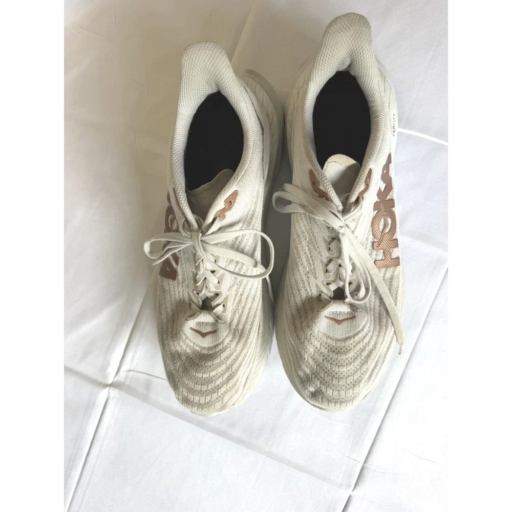 Hoka Mach 5 Women Running Shoes White Copper Size 11B